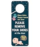 Fun-Plus Please Take Your Shoes Off - Remove Your Shoes Sign - Plastic Door Knob Hanger Sign - Since