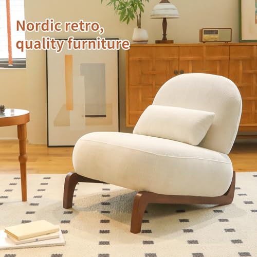 Sillón Plegable Terciopelo Blanco Cómodo miniatura 3