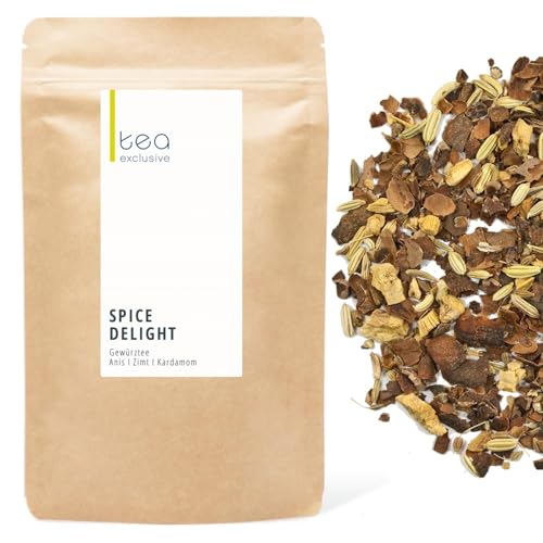 tea exclusive - Spice Delight | koffeinfreie würzige Chai Tee Mischung ohne Aromazusätze | Gewürztee lose | 125g