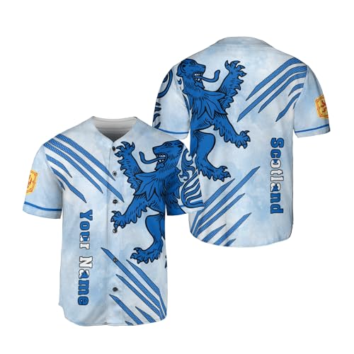 Camiseta personalizada de béisbol de Escocia con León Rampante y Escudo de armas de Escocia miniatura 4