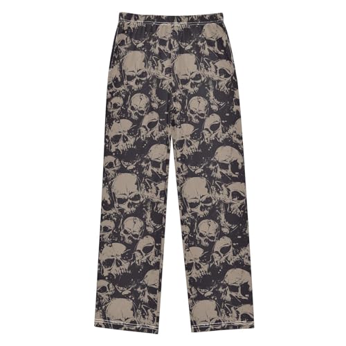 Pajama Pants Soft Lounge Pants with Pockets Skull Print Sleepwear Bottoms 6-14 Year