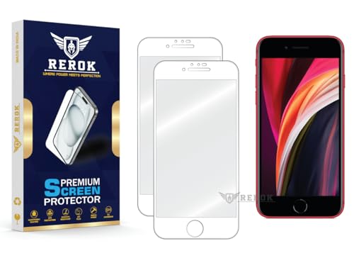 Image of Military-Grade Tempered Glass Screen Protector for iPhone SE 2020 /2022 [Pack of 2] | HD Clear, Edge-to-Edge Coverage, Scratch Resistant, Case Friendly with Easy Installation Kit(WHITE)