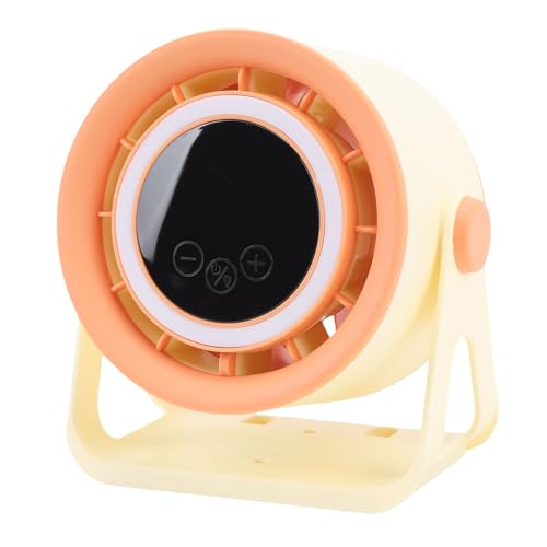 Fockety Ventilador de Escritorio sin Vegetal, Ventilador Silencioso Portátil Recargable de USB con Luz Nocturna, Ventilador de Mesa Ajustable de Velocidad para la Cama, Oficina, Sala de (Caqui)