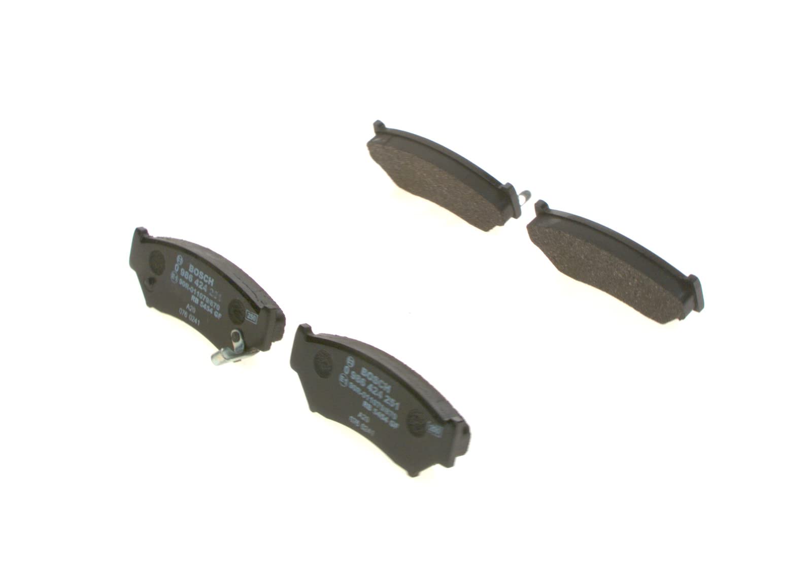 Bosch BP121 - Pastillas de Freno para Coche Eje Delantero - Calidad Bosch - Reducción de Ruido y Polvo - Certificación ECE-R90 - Sin Cobre - 1 Juego de 4 Pastillas