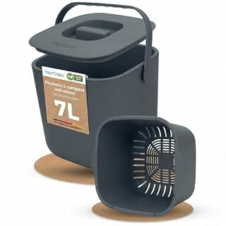 YourCasa poubelle bio 7 L avec égouttoir amovible
