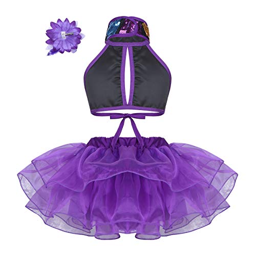 image for iEFiEL Girls Kids Ballet Tutu Dress Modern Jazz Dance Outfit Stage Per