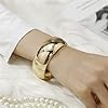 YMBYCM Gold Chunky Bangle Bracelets for Women Trendy Wide Chunky Cuff Bracelets Wrap Bracelet #4