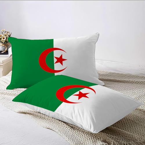 Housse de couette drapeau algérien 200x200 parure de lit microfibre sans repassage - 4