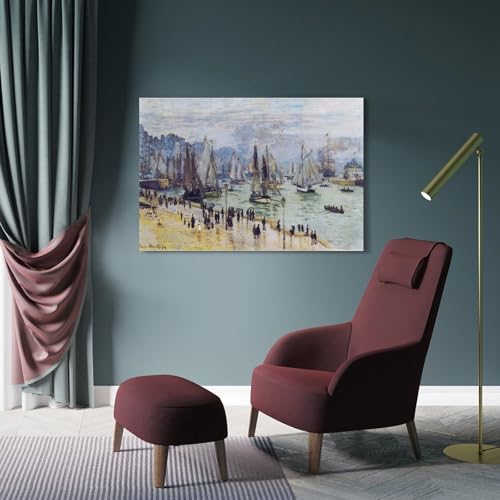 Toile Monet bateaux de pêche pour habiller un mur vide avec élégance 40x60cm