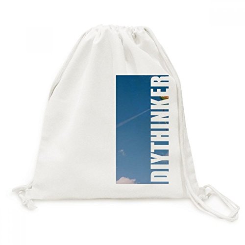 Sac de voyage à cordon motif cerf-volant bleu ciel en toile pour transporter vos affaires de sport