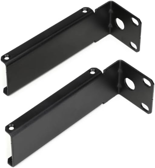 Generice Replacement 1U Rack Mount Bracket Kit Fit for Shure SLX4 SLXs SLXD4 Wireless Microphone Receivers, Metal Dual Rack Mount Kit, Black