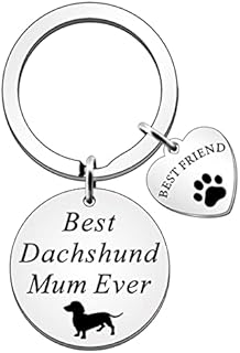 SDOFY Dachshund Gifts for Women Dog Lover Gifts Dachshund Lover Gift Dog Mum Keyring Best Dachshund Mum Ever Keychain