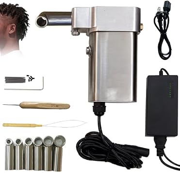 Instant Electric Dreadlock Crochet Machine - Quick DIY Tool with 6 Replacement Holes for Effortless Dreadlocks Creation and Maintenance, Hair Types
