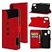 Produktbild Echtes Leder Hülle Handy-Case Stoff Stitching Stickerei Horizontal Flip Ledertasche mit Halter & Card Slots & Wallet for Huawei Y7 Prime / Y7 (Color : Red)