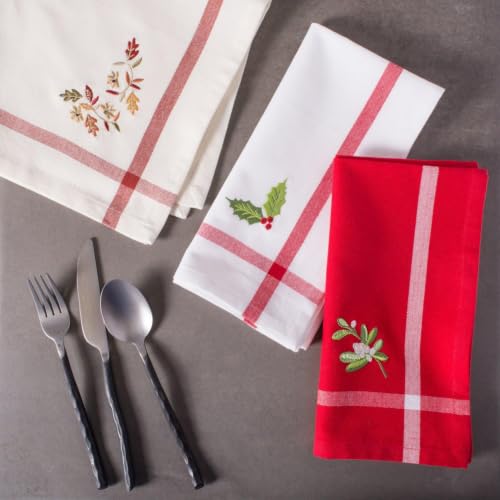 DII Thankful Autumn Collection Fall Tabletop Decoration, Square Napkin Set, 20x20, Falling Leaves, 6 Piece by DII - Used condition - Image 5