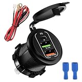 83W Toma USB 12V-24V Cargador Coche con Carga Rápida PD45W + QC3.0