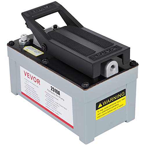 VEVOR 2510A Air Hydraulic Pump 10,000 PSI Quick Power Air Hydraulic Foot Pump 1 2 Gal Reservoir Foot Actuated Hydraulic Pump for Heavy Machinery Rigging & Auto Repair