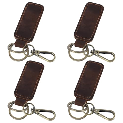 Image of Jack&Chris Genuine Leather Car Keychain, Universal Key Fob Keychain, Leather Key Chain Holder for Men and Women, JC306