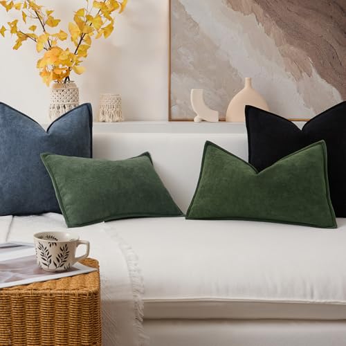 Kevin Textile Soft Waterproof Pillow Covers 12x20 Inch 2 Pack, Moss Green by K KEVIN TEXTILE - Used condition - Image 7