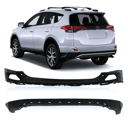 PENSUN Rear Upper and Lower Bumper Cover Fit for Toyota RAV4 2016 2017 2018, Car Back Bumper Replacement, TO1115106 TO1114102 521690R010 521590R914
