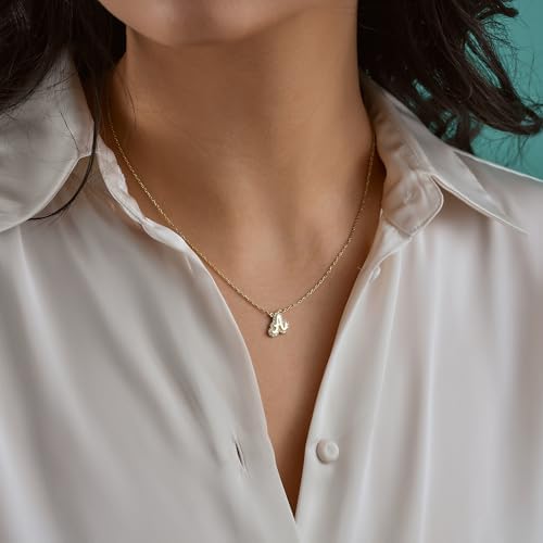 925 Ayar Gümüş,14 Ayar Altın Kaplama Taşlı Harf Kolye, (S, 14 Ayar Altın Kaplama) - Görsel 3