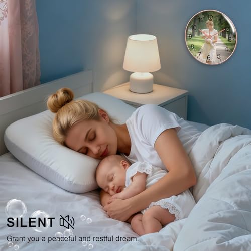 Reloj de pared personalizado silencioso, 8 pulgadas, analógico miniatura 6