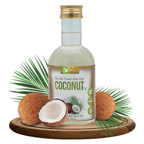 Image of Pure Nutrition Virgin Coconut Oil 250ml Pet Bottle | Cold Pressed, 100% Pure & Unrefined | Extracted from A1 Grade Coconut Milk | Good for Hair Growth, Skin, Baby Massage & Cooking | Reduce Hair-fall