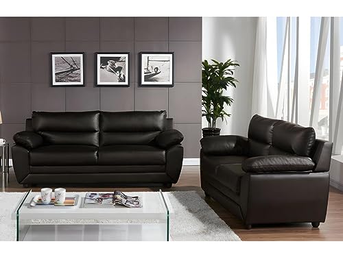 Vente-unique-Couchgarnitur 3+2 - Kunstleder - Braun - Manoa – Bild 3