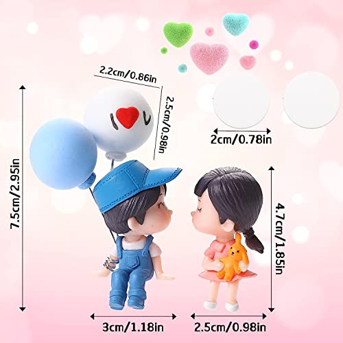 JIALTO Car Dashboard Accessories Cute Cartoon Couples Plastic Action Figure Figurines Balloon Ornament Car Dashboard Toys Auto Interior Dashboard Accessories,8 X 4 cm