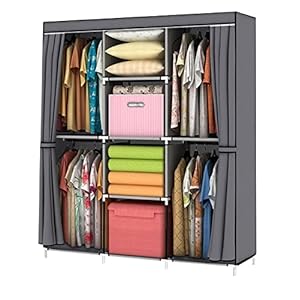 Wardrobe Storage Closet Clothes Portable Wardrobe Storage Closet Portable Closet Organizer Portable Closets Wardrobe Closet Organizer Shelf Wardrobe Clothes Organizer Standing Closet Gray