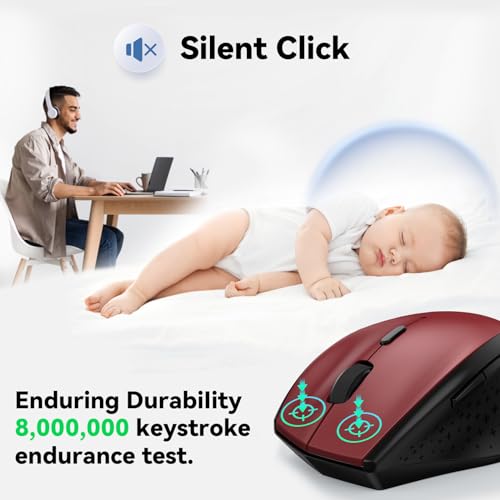 Image of Tecknet M002 2.4G Nano Cordless Optical Mouse (Red)
