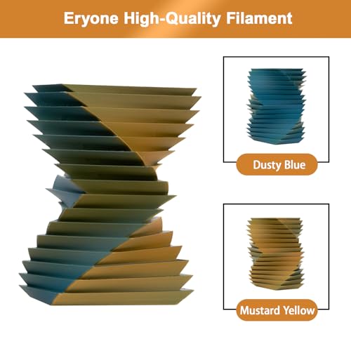 Image of ERYONE Matte Dual Color 3D Printer PLA Filament 1.75 + /- 0.03mm, Matte Bicolor Filament PLA 1KG(2.2LBS) Spool, Dusty Blue&Mustard Yellow
