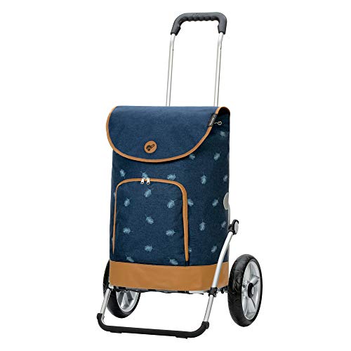 Andersen Shopper Royal mit Kugellager Alu klappbar mit Kugellagerrad Ø 25cm und 41 Liter Tasche Holm blau