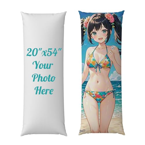 VPDTVK Almohada Corporal Personalizada, Funda de Almohada Corporal, diseño de Doble Cara, Almohadas Personalizadas con Imagen, para cumpleaños, San Valentín, Navidad y Aniversarios de Boda.