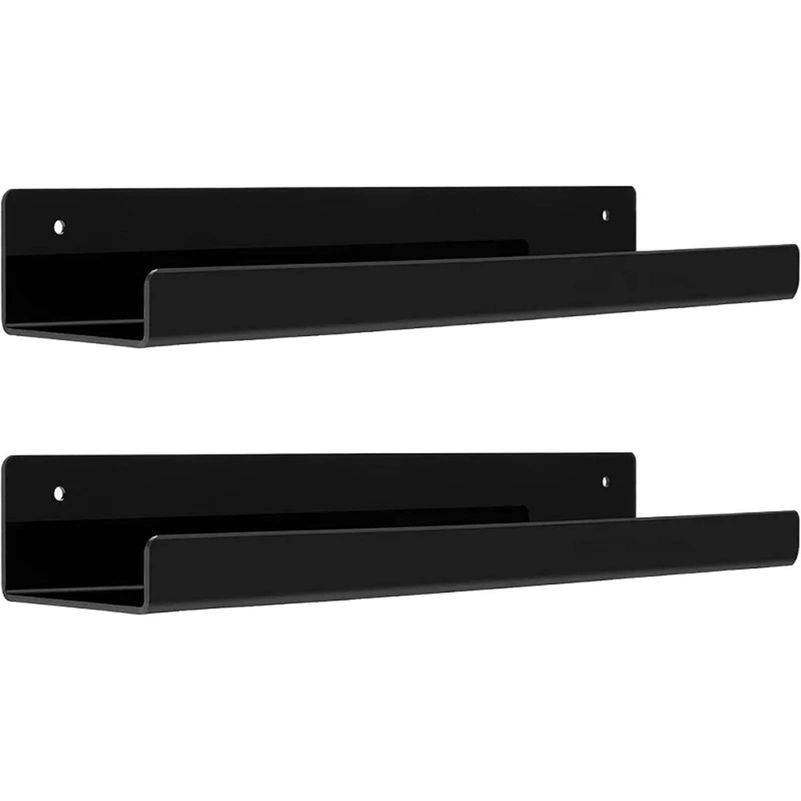 Estantes Flotantes Estante de pared for libros, estante flotante montado for dormitorio, baño, cocina, organizador, almacenamiento, soporte de Perfume y maquillaje, 2 uds. Para Salón, Cocina(2pcs-Blac
