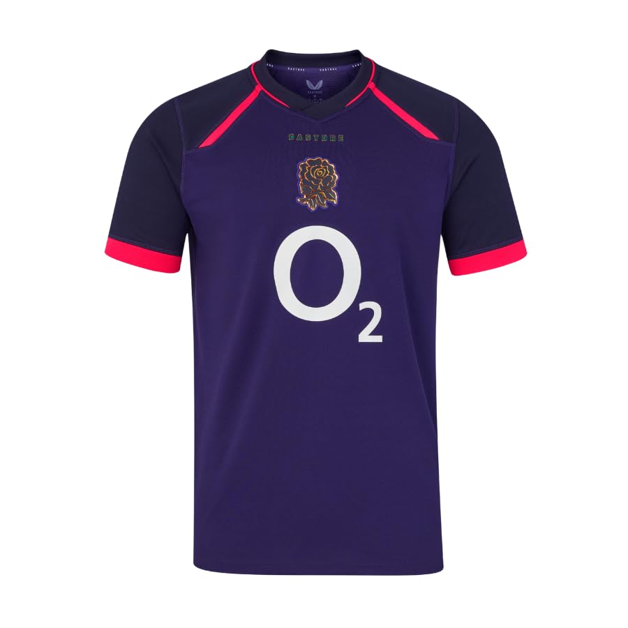 Castore England Rugby Men's Alternate Replica Short Sleeve Shirt, White, S