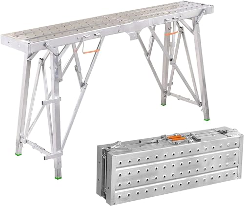 Tragbares Klappgerüst Plattform, klappbare Arbeitsbühne Höhenverstellbar...