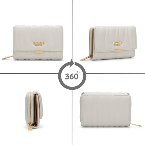 Image of Lavie Luxe Women's Lucie Emboss Medium Trifold Wallet | Gift for Women