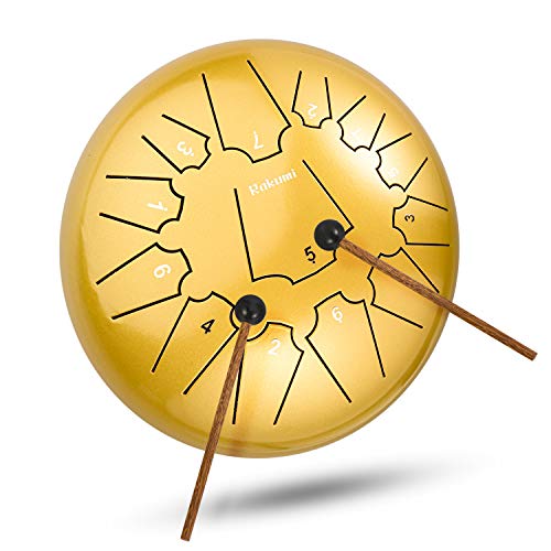 12 Inch 13 Note Titanium Steel Tongue Drum Percussion Instrument Hand Pan Drum with Drum Mallets Carry Bag