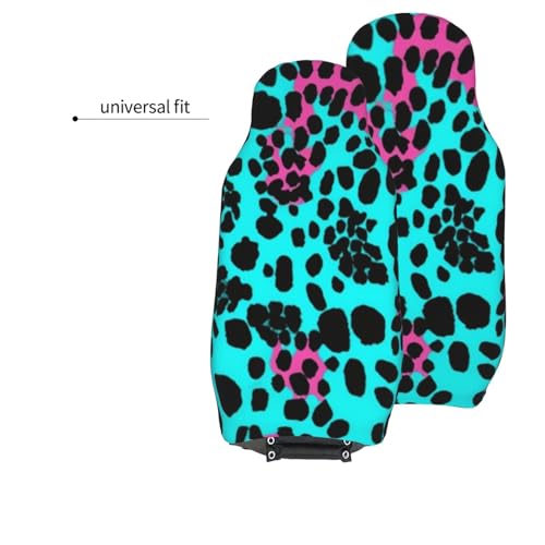 Housse de siège de voiture imperméable et respirante en léopard turquoise | Set de 2