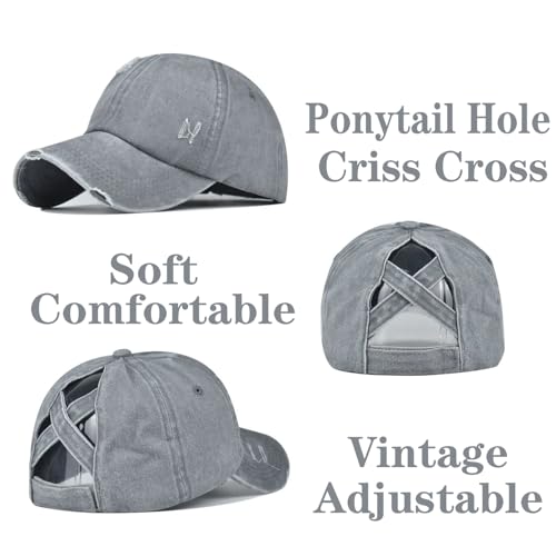 Gorra vintage para mujer con abertura para coleta miniatura 5