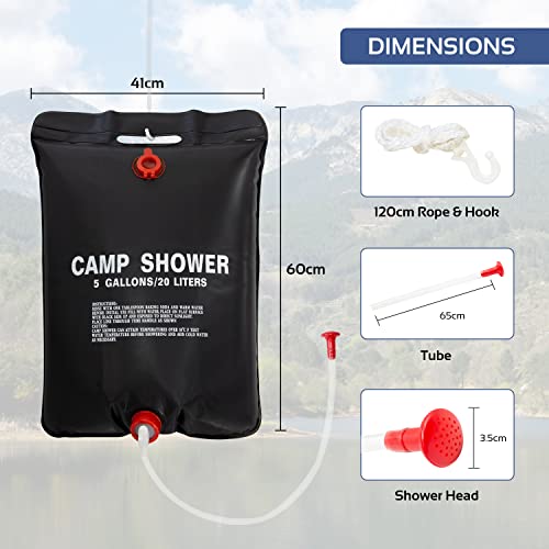 Milestone 20 Liter Solar Campingdusche für Outdoor-Aktivitäten