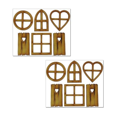 Calsgkspray 12Pcs Brown Wooden Fairy Garden Door,Blank Doors Fairy House