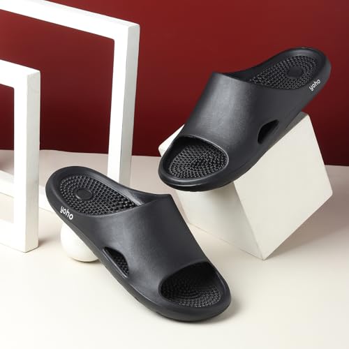 Image of YOHO Nest Sliders for Men | Waterproof Monsoon Footwear & Rainy Sandals | Acupressure Cushioned Slippers