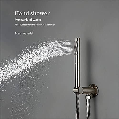 Grifo de baño de pared con desviador y manguera para duchas relajantes 6