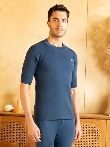 Image of Lux Cottswool Men's Pack of 2 Half Sleeves Round Neck Thermal Set