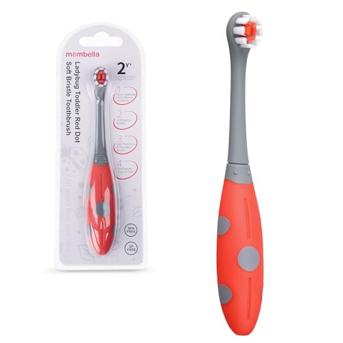 Mombella brosse à dents coccinelle 2 ans+ poils rouge doux