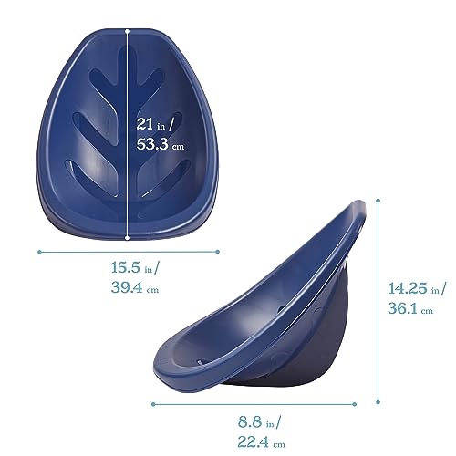 Image of ECR4Kids Plastic Leaf Scoop Floor Rocker Seat, Classroom Furniture, Navy, 6-Piece
