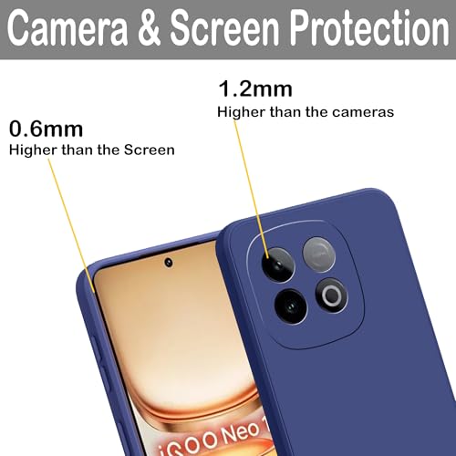 Image of amazon basics Back Cover for iQOO Neo 10 5G | Ultra Slim Soft Rubberised Case | Matte Silicone Flexible Mobile Case | Camera Protection - Blue