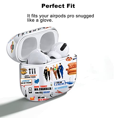 Ooroyume Cute Airpods Pro Case Cover Clear With Keychain, For Women Girls Boys Men Protective Case For Apple Airpods Pro Wireless Charging Case, Friends #TOP2